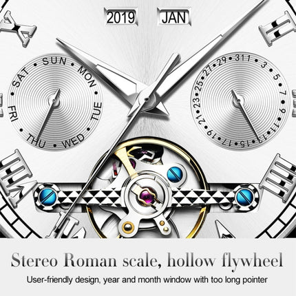 OLEVS 6607 Multi-function Men Big Flywheel Automatic Waterproof Mechanical Watch