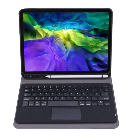 A11B-A Ultradünne Bluetooth-Tastaturhülle aus Leder mit Lammfellstruktur, Stifthalter und Touchpad, A11B-A