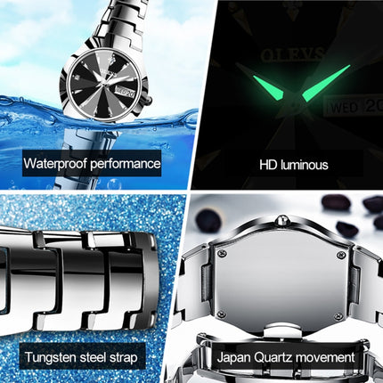 OLEVS 8697 Couple Fashion Waterproof Luminous Quartz Watch, OLEVS 8697 (Black)