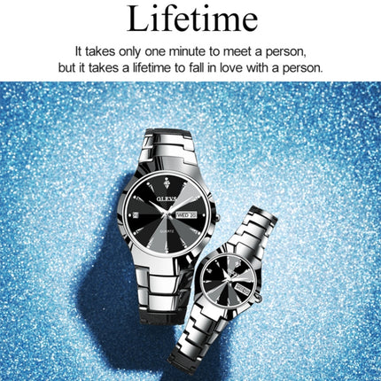 OLEVS 8697 Couple Fashion Waterproof Luminous Quartz Watch, OLEVS 8697 (Black)