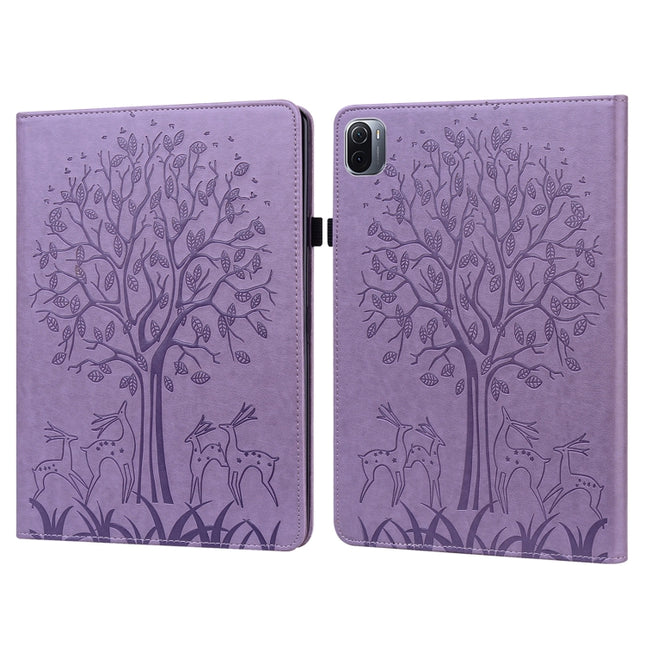 Tree & Deer Pattern Pressed Printing Leather Tablet Case with Sleep / Wake-up, For Xiaomi Pad 5 / 5 Pro, For Amazon Kindle Paperwhite 5 2021