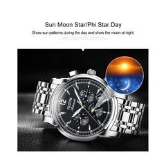 JIN SHI DUN 8750 Men Fashion Waterproof Luminous Mechanical Watch