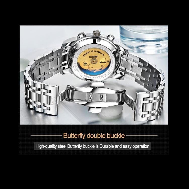 JIN SHI DUN 8750 Men Fashion Waterproof Luminous Mechanical Watch