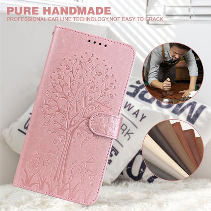 Funda de cuero con tapa horizontal y estampado de árboles y ciervos para iPhone 12 Pro Max/13 Pro Max, iPhone 12 mini/13 mini, iPhone 13 Pro, iPhone 13, iPhone X/XS, iPhone XR