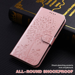 Horizontale Flip-Handyhülle aus Leder mit gepresstem Druck und Baum- und Hirschmuster, für iPhone 12 Pro Max / 13 Pro Max, für iPhone 12 mini / 13 mini, für iPhone 13 Pro, für iPhone 13, für iPhone X / XS, für iPhone XR