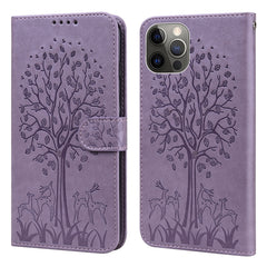 Horizontale Flip-Handyhülle aus Leder mit gepresstem Druck und Baum- und Hirschmuster, für iPhone 12 Pro Max / 13 Pro Max, für iPhone 12 mini / 13 mini, für iPhone 13 Pro, für iPhone 13, für iPhone X / XS, für iPhone XR
