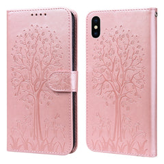 Tree & Deer Pattern Pressed Printing Horizontal Flip Leather Phone Case, For iPhone 12 Pro Max / 13 Pro Max, For iPhone 12 mini / 13 mini, For iPhone 13 Pro, For iPhone 13, For iPhone X / XS, For iPhone XR