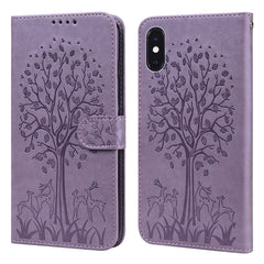 Tree & Deer Pattern Pressed Printing Horizontal Flip Leather Phone Case, For iPhone 12 Pro Max / 13 Pro Max, For iPhone 12 mini / 13 mini, For iPhone 13 Pro, For iPhone 13, For iPhone X / XS, For iPhone XR