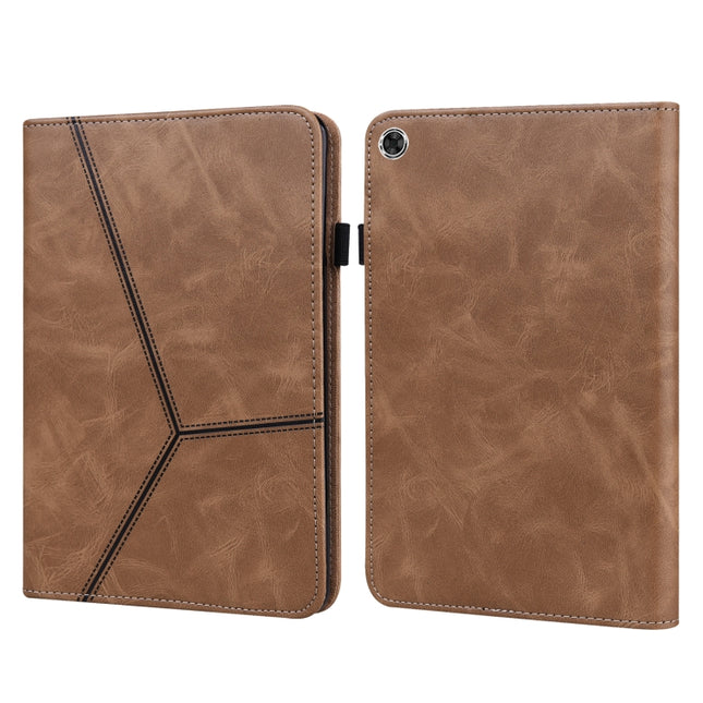 Solid Color Embossed Striped Leather Case, For OPPO Realme Pad, For Huawei MediaPad M5 Lite 10.1, For Huawei MatePad 10.8 (2021), For Huawei MatePad 11 (2021)