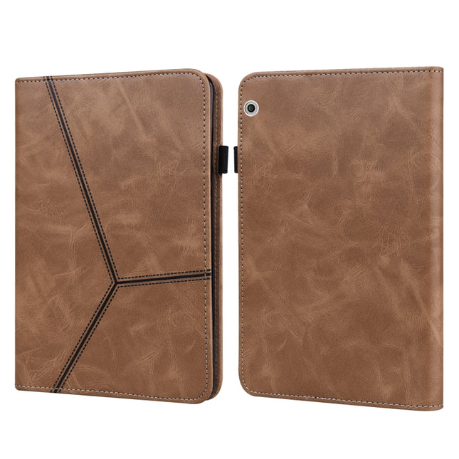 Solid Color Embossed Striped Leather Case, For Huawei MediaPad T3 10, For Huawei MediaPad T5