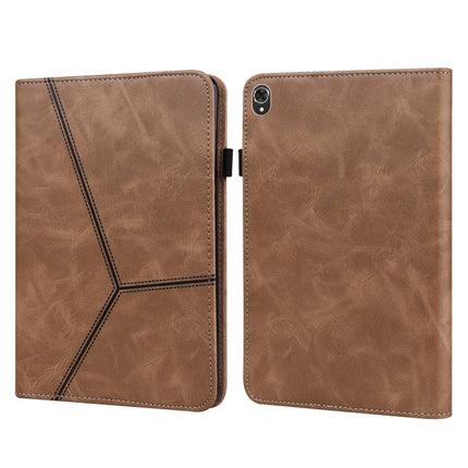 Solid Color Embossed Striped Leather Case, For Lenovo Tab K10 / M10 Plus / M10 FHD Plus
