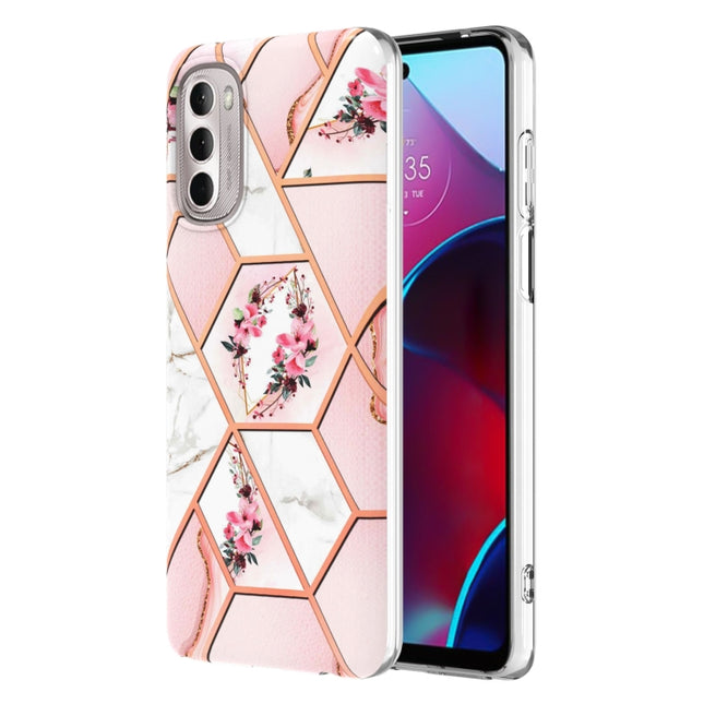 Splicing Marble Flower Pattern TPU Phone Case, For Motorola Moto G Stylus (2022), For Motorola Moto G31 / G41, For Motorola Moto G51 5G, For Motorola Moto G71 5G, For Motorola Moto G200 5G, For OnePlus Nord N20 5G