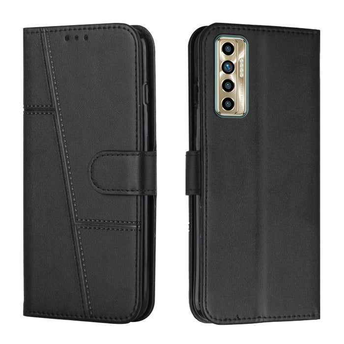 Stitching Calf Texture Buckle Leather Phone Case, For Tecno Camon 17P, For Tecno Camon 17 Pro, For Tecno Camon 18 / 18P, For Tecno Camon 18 Premier