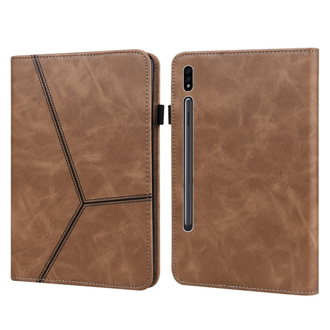 Solid Color Embossed Striped Leather Tablet Case, For Samsung Galaxy Tab A7 Lite T220/T225, For Samsung Galaxy Tab S7 T870/T875/T876B, For Samsung Galaxy Tab S7+ T970 / S7 FE T730, For Samsung Galaxy Tab A8 10.5 (2021)