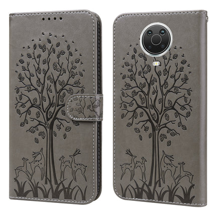 Tree & Deer Pattern Pressed Flip Leather Phone Case, For Nokia 3.4 / 5.4, For Nokia G20 / G10 / 6.3, For Sony Xperia 10 III, For Xiaomi Redmi 9T / 9 Power, For Xiaomi Redmi 10