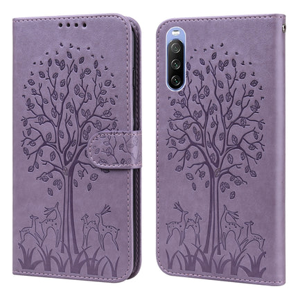 Tree & Deer Pattern Pressed Flip Leather Phone Case, For Nokia 3.4 / 5.4, For Nokia G20 / G10 / 6.3, For Sony Xperia 10 III, For Xiaomi Redmi 9T / 9 Power, For Xiaomi Redmi 10
