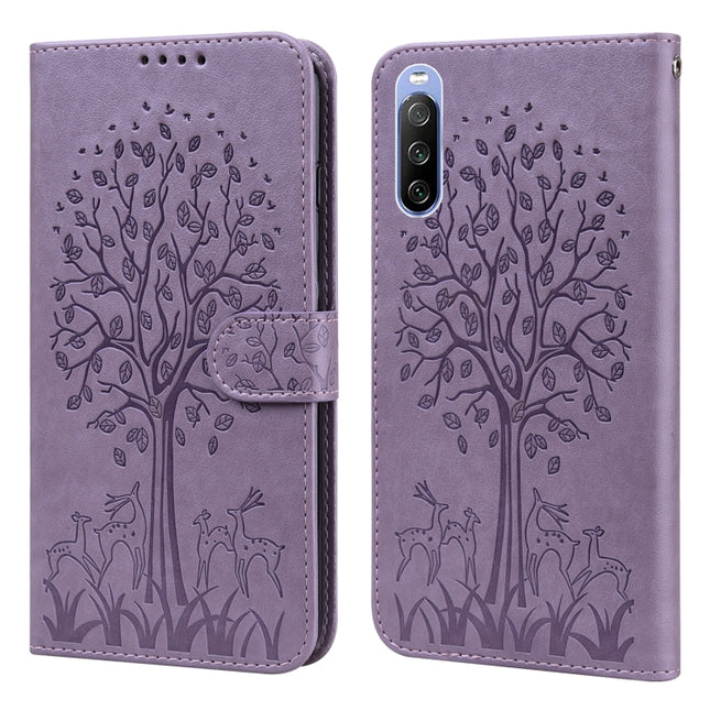 Tree & Deer Pattern Pressed Flip Leather Phone Case, For Nokia 3.4 / 5.4, For Nokia G20 / G10 / 6.3, For Sony Xperia 10 III, For Xiaomi Redmi 9T / 9 Power, For Xiaomi Redmi 10