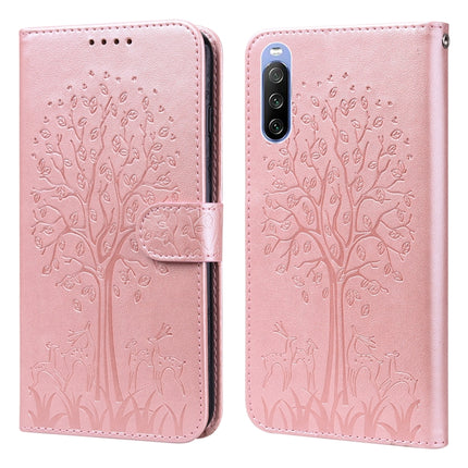 Tree & Deer Pattern Pressed Flip Leather Phone Case, For Nokia 3.4 / 5.4, For Nokia G20 / G10 / 6.3, For Sony Xperia 10 III, For Xiaomi Redmi 9T / 9 Power, For Xiaomi Redmi 10