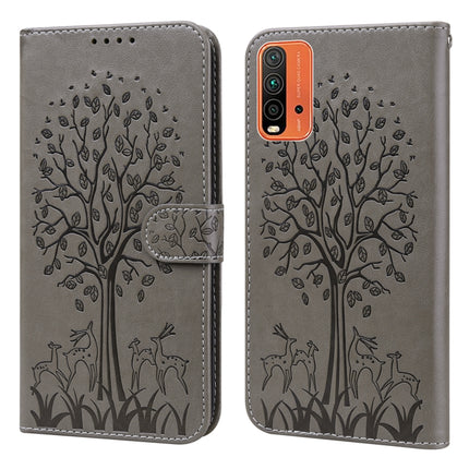 Tree & Deer Pattern Pressed Flip Leather Phone Case, For Nokia 3.4 / 5.4, For Nokia G20 / G10 / 6.3, For Sony Xperia 10 III, For Xiaomi Redmi 9T / 9 Power, For Xiaomi Redmi 10