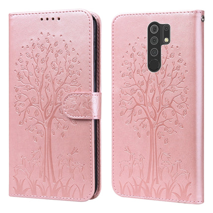 Tree & Deer Pattern Pressed Flip Leather Phone Case, For Xiaomi Redmi Note 8 2021 / Note 8, For Xiaomi Redmi 9 / Redmi 10X, For Xiaomi Redmi Note 10 5G / Poco M3 Pro 5G, For Xiaomi Redmi Note 10 / Note 10S