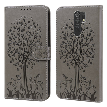 Tree & Deer Pattern Pressed Flip Leather Phone Case, For Xiaomi Redmi Note 8 2021 / Note 8, For Xiaomi Redmi 9 / Redmi 10X, For Xiaomi Redmi Note 10 5G / Poco M3 Pro 5G, For Xiaomi Redmi Note 10 / Note 10S