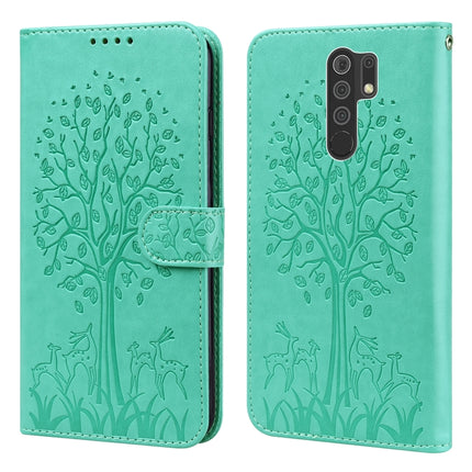 Tree & Deer Pattern Pressed Flip Leather Phone Case, For Xiaomi Redmi Note 8 2021 / Note 8, For Xiaomi Redmi 9 / Redmi 10X, For Xiaomi Redmi Note 10 5G / Poco M3 Pro 5G, For Xiaomi Redmi Note 10 / Note 10S