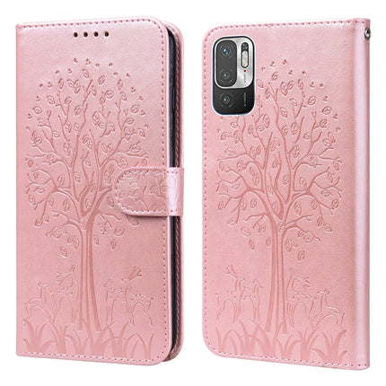 Tree & Deer Pattern Pressed Flip Leather Phone Case, For Xiaomi Redmi Note 8 2021 / Note 8, For Xiaomi Redmi 9 / Redmi 10X, For Xiaomi Redmi Note 10 5G / Poco M3 Pro 5G, For Xiaomi Redmi Note 10 / Note 10S
