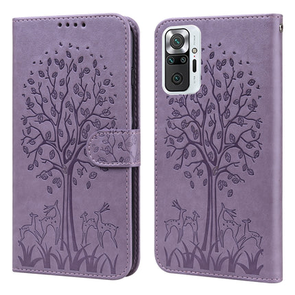 Tree & Deer Pattern Pressed Flip Leather Phone Case, For Xiaomi Redmi Note 10 Pro / Note 10 Pro Max, For Xiaomi Redmi Note 11 4G, For Xiaomi Redmi Note 11 Pro 4G / 5G, For Xiaomi Redmi Note 9 Pro / Note 9 Pro Max