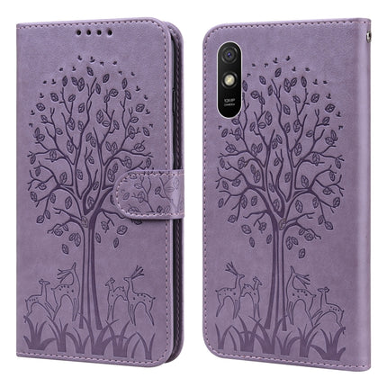 Tree & Deer Pattern Pressed Flip Leather Phone Case, For Xiaomi Redmi 9A, For Xiaomi Poco C3 / Redmi 9C