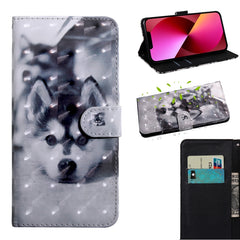 3D Painting Pattern Coloured Drawing Leather Phone Case, For iPhone 13, For iPhone 13 mini