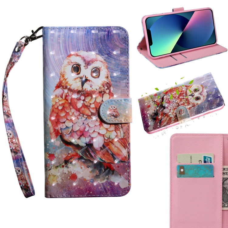 3D Painting Pattern Coloured Drawing Leather Phone Case, For iPhone 13, For iPhone 13 mini