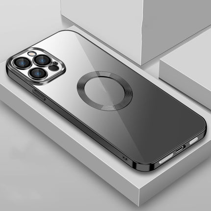 Funda a prueba de golpes de PC + TPU transparente con película de borde galvanizado 9D para iPhone 11, iPhone 11 Pro Max, iPhone 12, iPhone 12 Pro