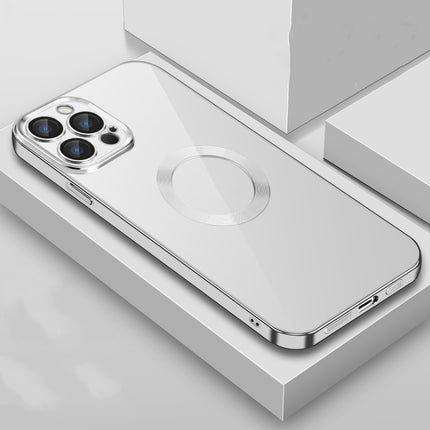 9D Electroplated Edge Len Film Clear PC + TPU Shockproof Case, For iPhone 13 Pro, For iPhone 13 Pro Max