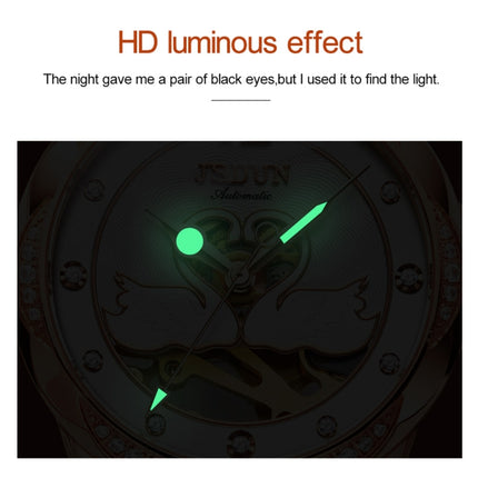 JIN SHI DUN 8831 Women Fashion Diamond Hollowed Waterproof Ceramic Mechanical Watch