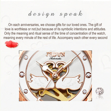 JIN SHI DUN 8831 Women Fashion Diamond Hollowed Waterproof Ceramic Mechanical Watch