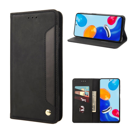 Skin Feel Magnetic Splicing Leather Phone Case, For Xiaomi Redmi Note 11 4G / Note 11S, For Xiaomi Poco X4 Pro 5G