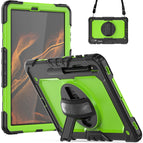 For Samsung Galaxy Tab S8+ 12.4 inch SM-X800 / Black+Yellow Green