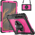 For Samsung Galaxy Tab S8+ 12.4 inch SM-X800 / Black+Rose Red