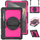 For Samsung Galaxy Tab S8 Ultra 14.6 inch SM-X900 / Black+Rose Red