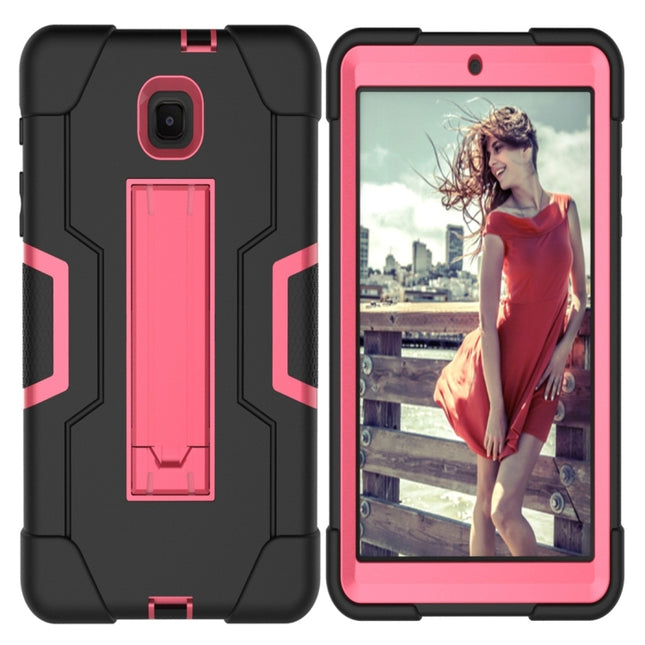 Estuche combinado de silicona y PC con color de contraste y soporte para Galaxy Tab A 8.0 y S Pen (2019) P200, para Galaxy Tab A 8.0 (2018) T387
