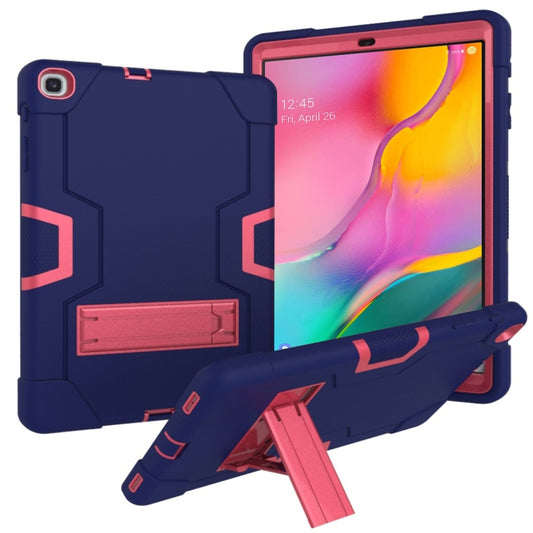 Kontrastfarbene Kombinationshülle aus Silikon und PC mit Halterung, für Galaxy Tab A 8.0 (2019) T290, für Galaxy Tab A 10.1 (2019) T510