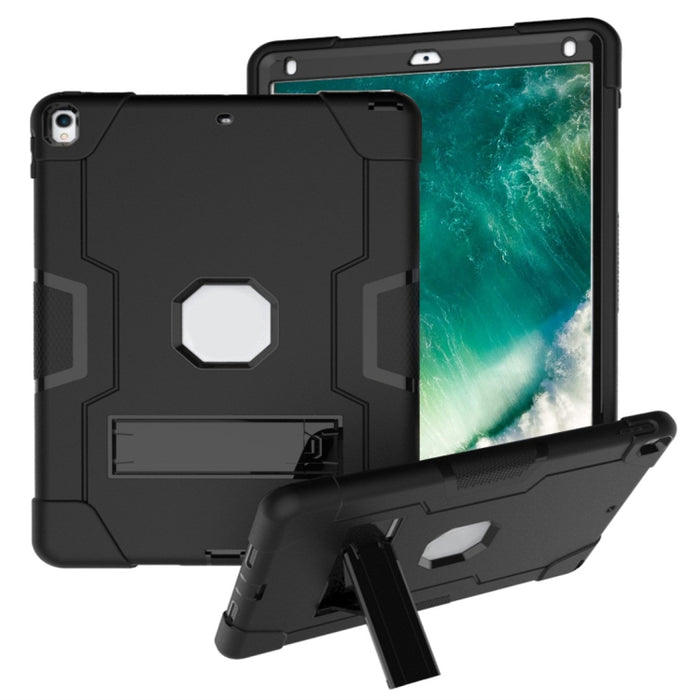 Estuche combinado de silicona y PC con soporte en color de contraste para Galaxy Tab A 10.5 T590 y Galaxy Tab S4 10.5 T830