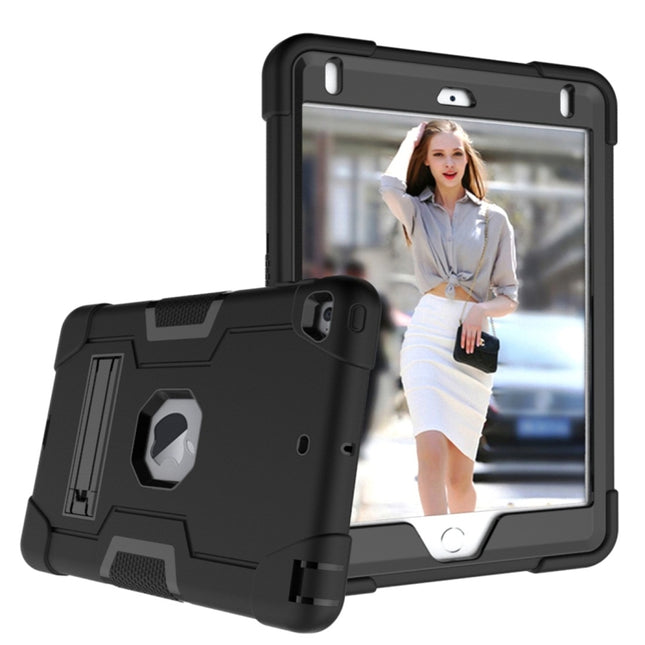 Kombinationshülle aus Silikon und PC in Kontrastfarbe mit Halterung, für Galaxy Tab A 10.5 T590, für Galaxy Tab S4 10.5 T830