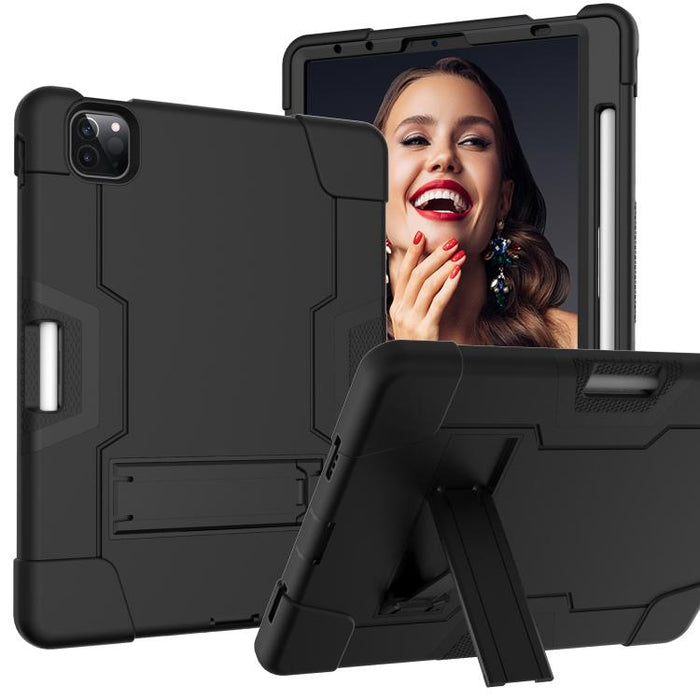 Estuche combinado de silicona y PC en color de contraste con soporte para Galaxy Tab S5e T720 y iPad 10.2