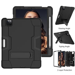 Estuche combinado de silicona y PC en color de contraste con soporte para Galaxy Tab S5e T720 y iPad 10.2
