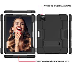 Estuche combinado de silicona y PC en color de contraste con soporte para Galaxy Tab S5e T720 y iPad 10.2