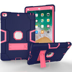 For iPad 5 / Navy Blue + Rose Red