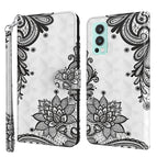 For OnePlus Nord 2 5G / Diagonal Black Flower