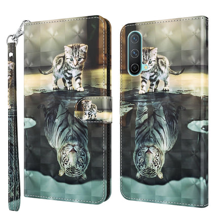 3D Painting Pattern TPU + PU Leather Phone Case, For OnePlus Nord CE 5G, For OnePlus Nord N200 5G