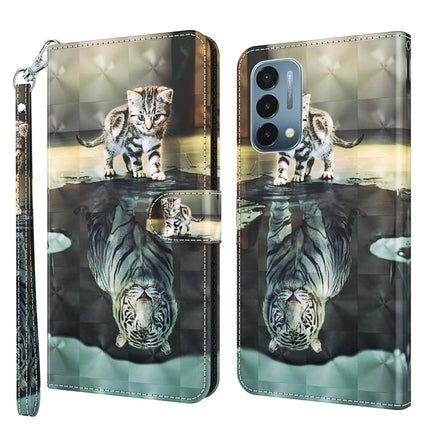 3D Painting Pattern TPU + PU Leather Phone Case, For OnePlus Nord CE 5G, For OnePlus Nord N200 5G